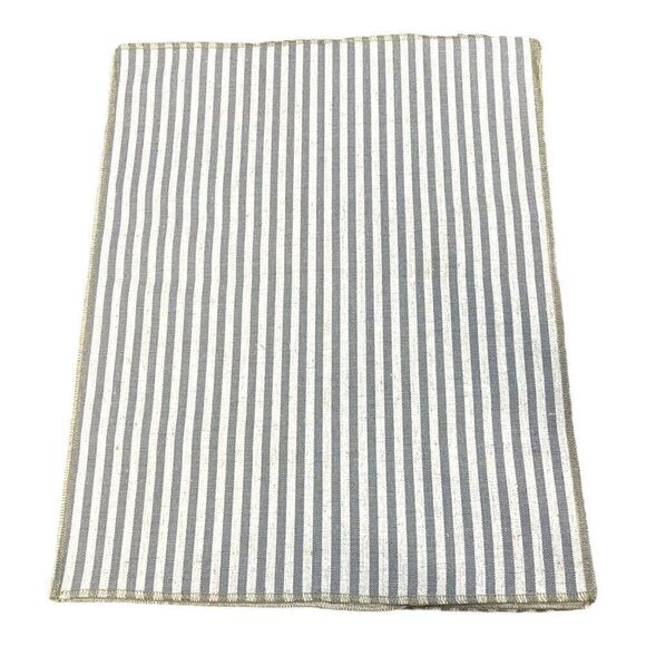 Linen Blend Stripe Fabric Samples Lot craft Kaufman Polyester Blue & White - Picture 15 of 16